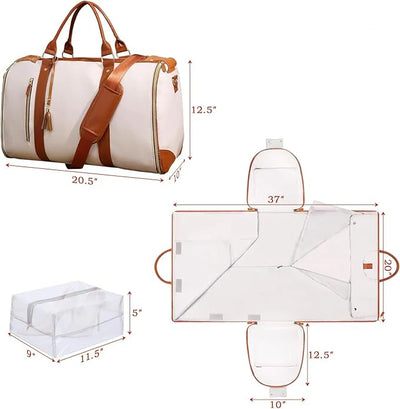 Aurora™ - 2 in 1 Premium Leather Duffel Bag/Travel Bag