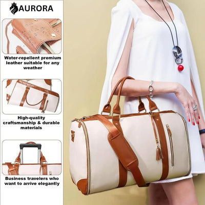 Aurora™ - 2 in 1 Premium Leather Duffel Bag/Travel Bag